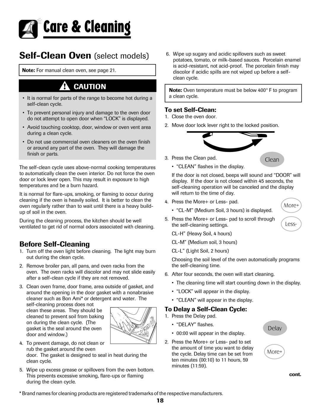 Maytag 8113P424-60 manual Before Self-Cleaning, To set Self-Clean, To Delay a Self-Clean Cycle 