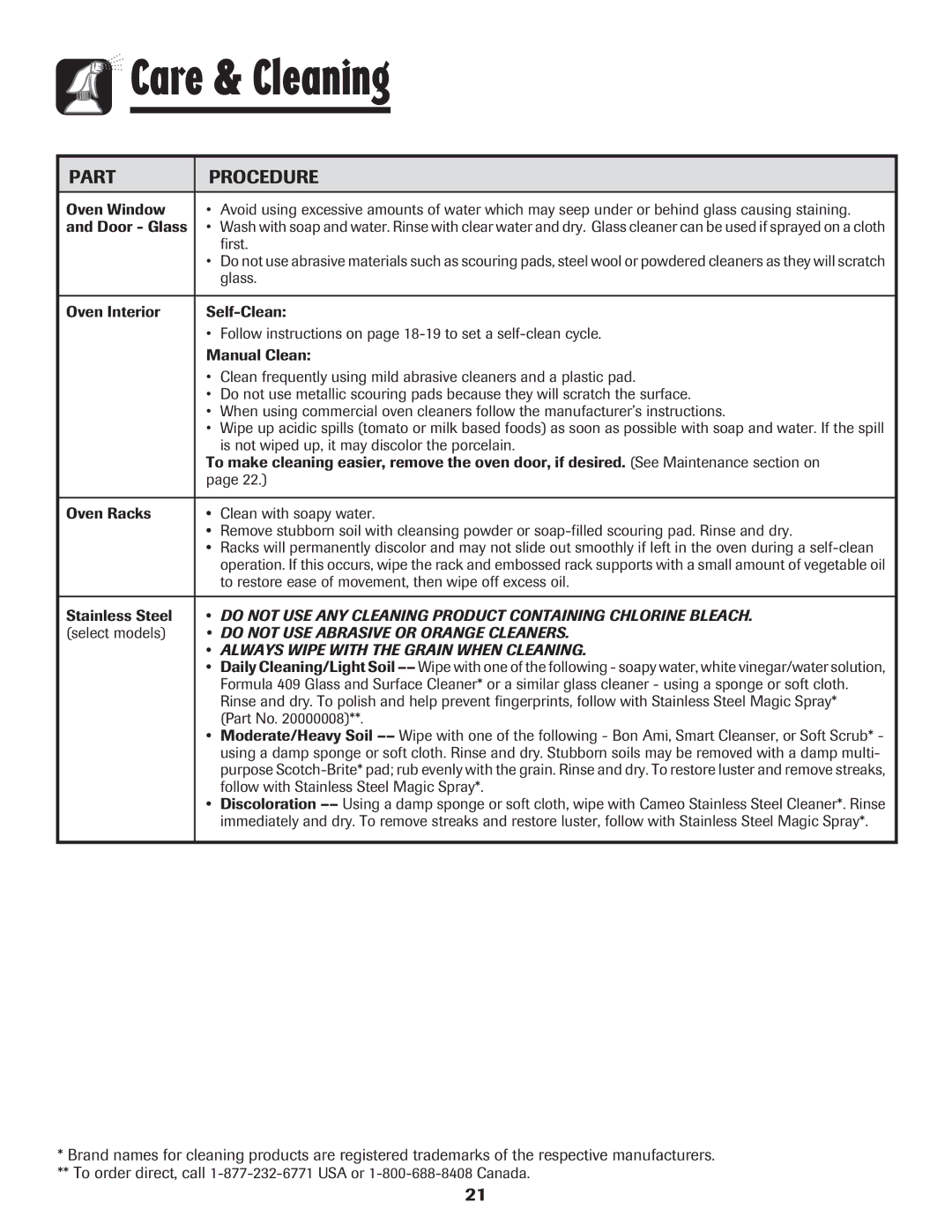 Maytag 8113P424-60 manual First, Glass, Is not wiped up, it may discolor the porcelain, Stainless Steel, Select models 