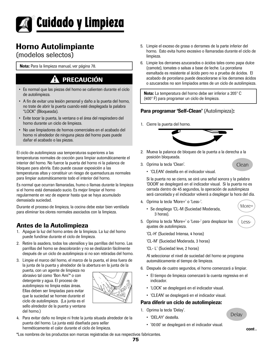 Maytag 8113P424-60 manual Antes de la Autolimpieza, Para programar ‘Self-Clean’ Autolimpieza, Cierre la puerta del horno 