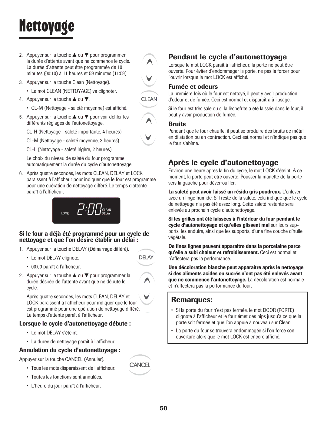 Maytag 8113P448-60 important safety instructions Pendant le cycle d’autonettoyage, Après le cycle d’autonettoyage 