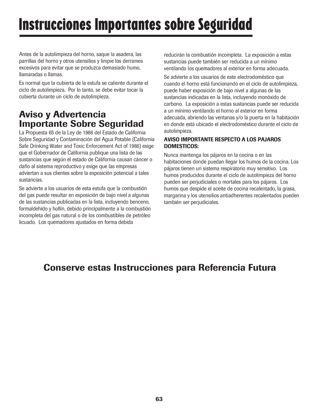 Maytag 8113P448-60 Aviso y Advertencia Importante Sobre Seguridad, Conserve estas Instrucciones para Referencia Futura 