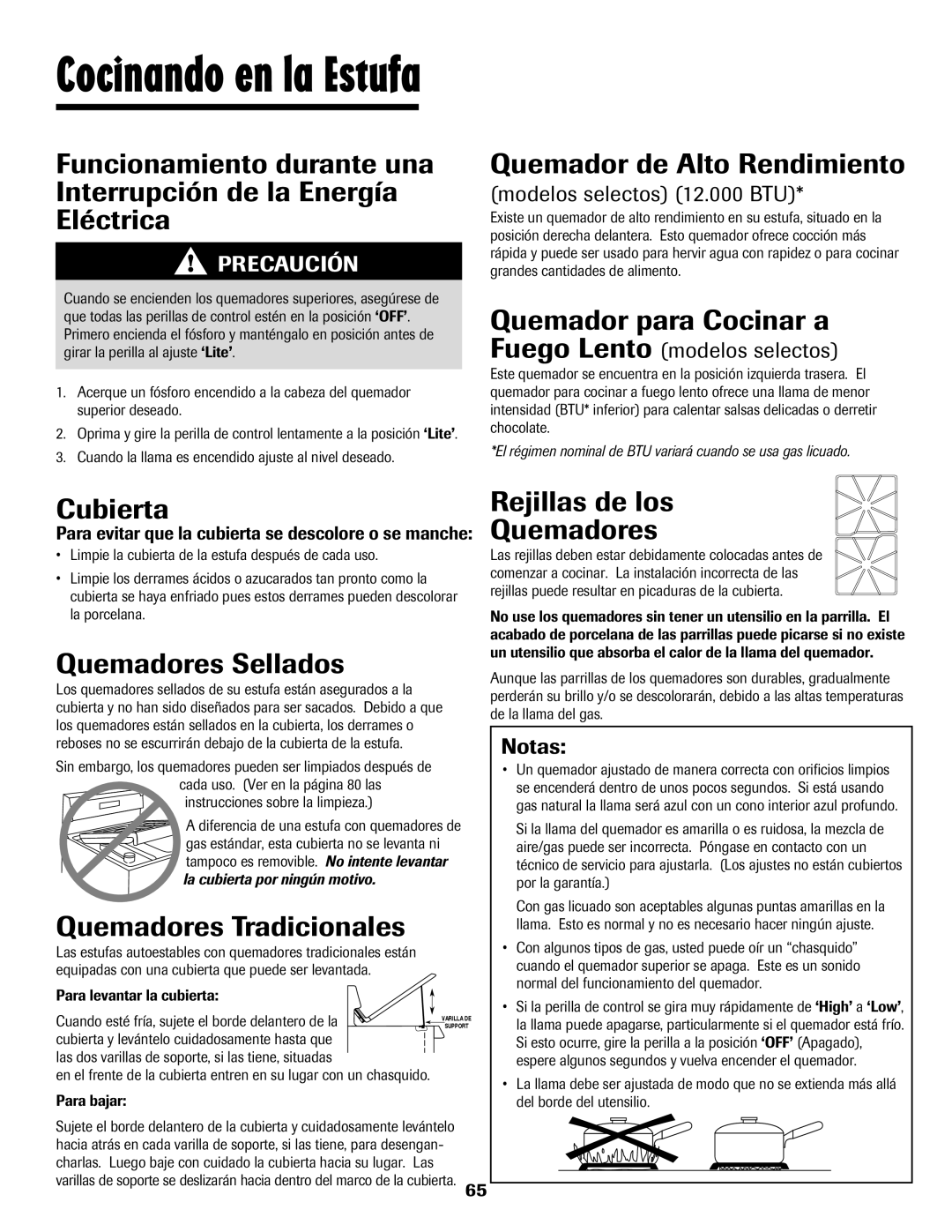 Maytag 8113P448-60 Quemador de Alto Rendimiento, Quemador para Cocinar a, CubiertaRejillas de los, Quemadores Sellados 