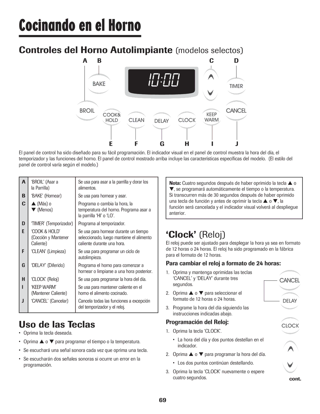 Maytag 8113P448-60 Controles del Horno Autolimpiante modelos selectos, ‘Clock’ Reloj, Programación del Reloj 