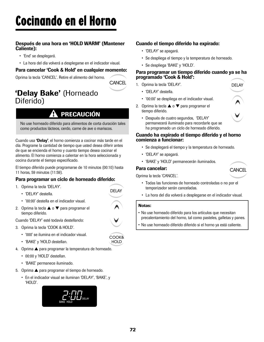 Maytag 8113P448-60 important safety instructions ‘Delay Bake’ Horneado Diferido 