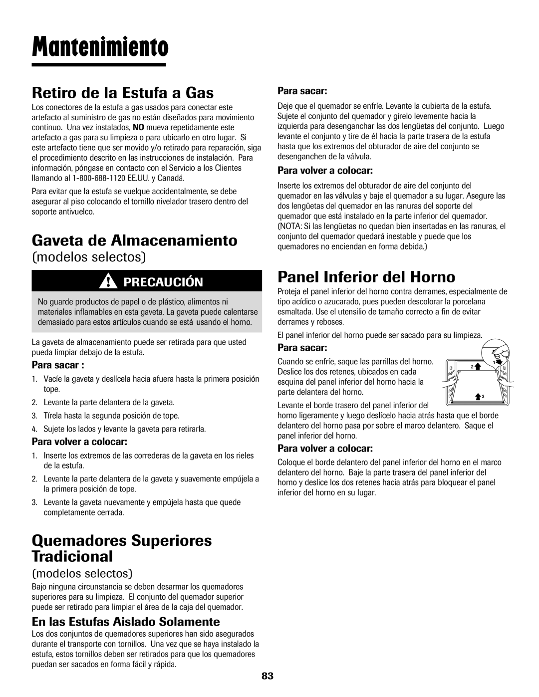 Maytag 8113P448-60 Retiro de la Estufa a Gas, Gaveta de Almacenamiento, Quemadores Superiores Tradicional 