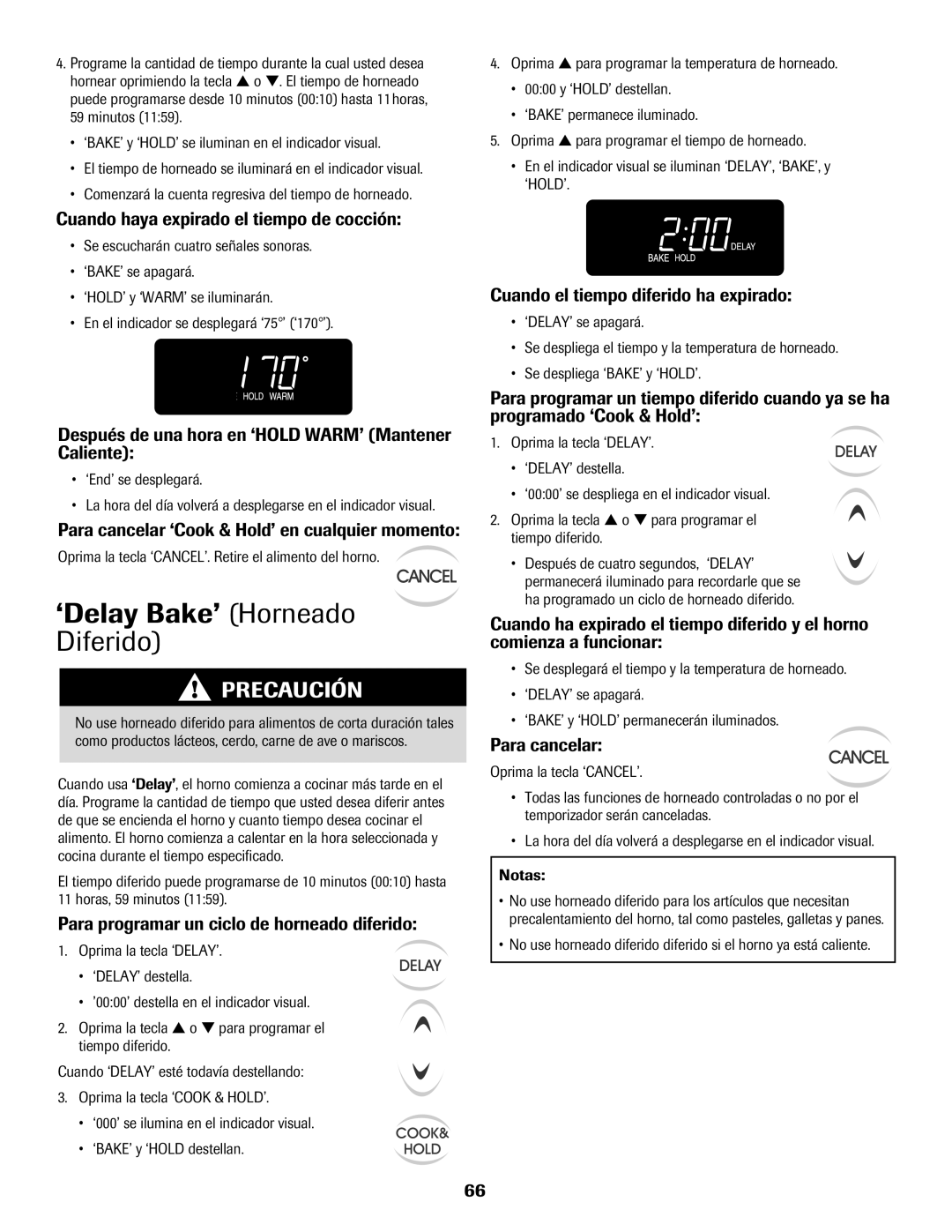 Maytag 8113P560-60 important safety instructions ‘Delay Bake’ Horneado Diferido 