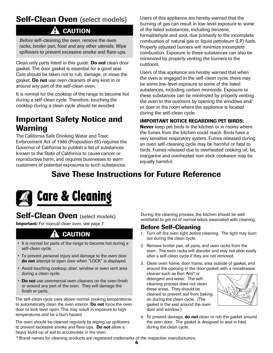 Maytag 8113P574-60 Self-Clean Oven select models, Important Safety Notice and Warning, Before Self-Cleaning 