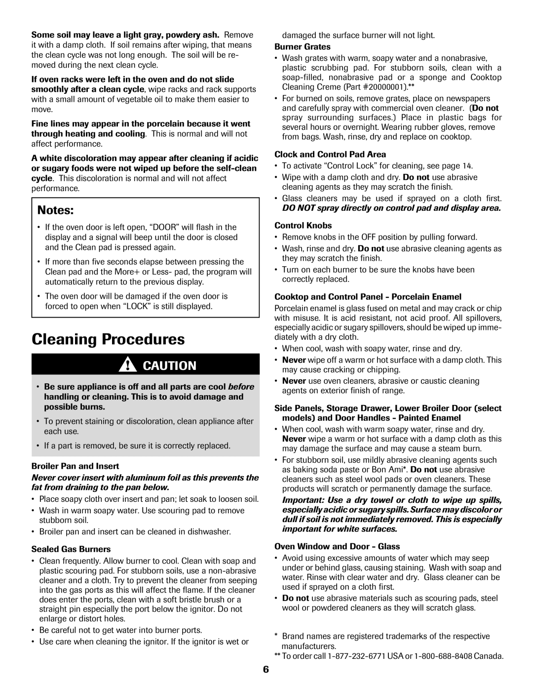 Maytag 8113P574-60 important safety instructions Cleaning Procedures 