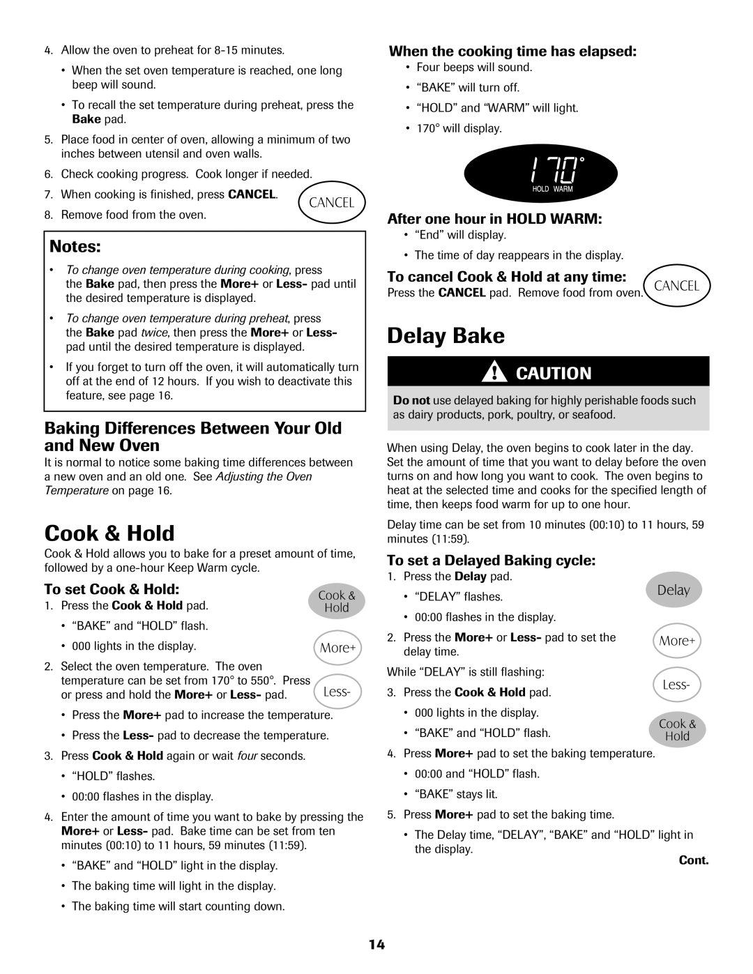 Maytag 8113P655-60 warranty Cook & Hold, Delay Bake, Baking Differences Between Your Old and New Oven 