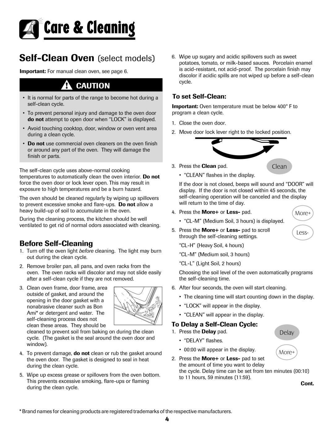 Maytag 8113P655-60 warranty Before Self-Cleaning, To set Self-Clean, To Delay a Self-Clean Cycle 