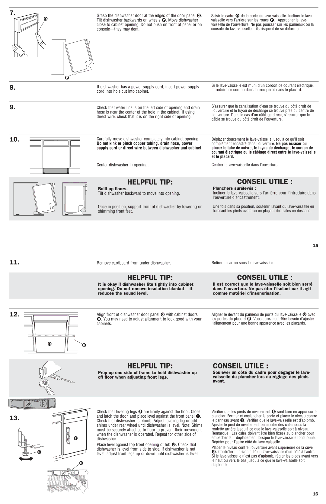 Maytag 8269550 installation instructions Planchers surélevés 