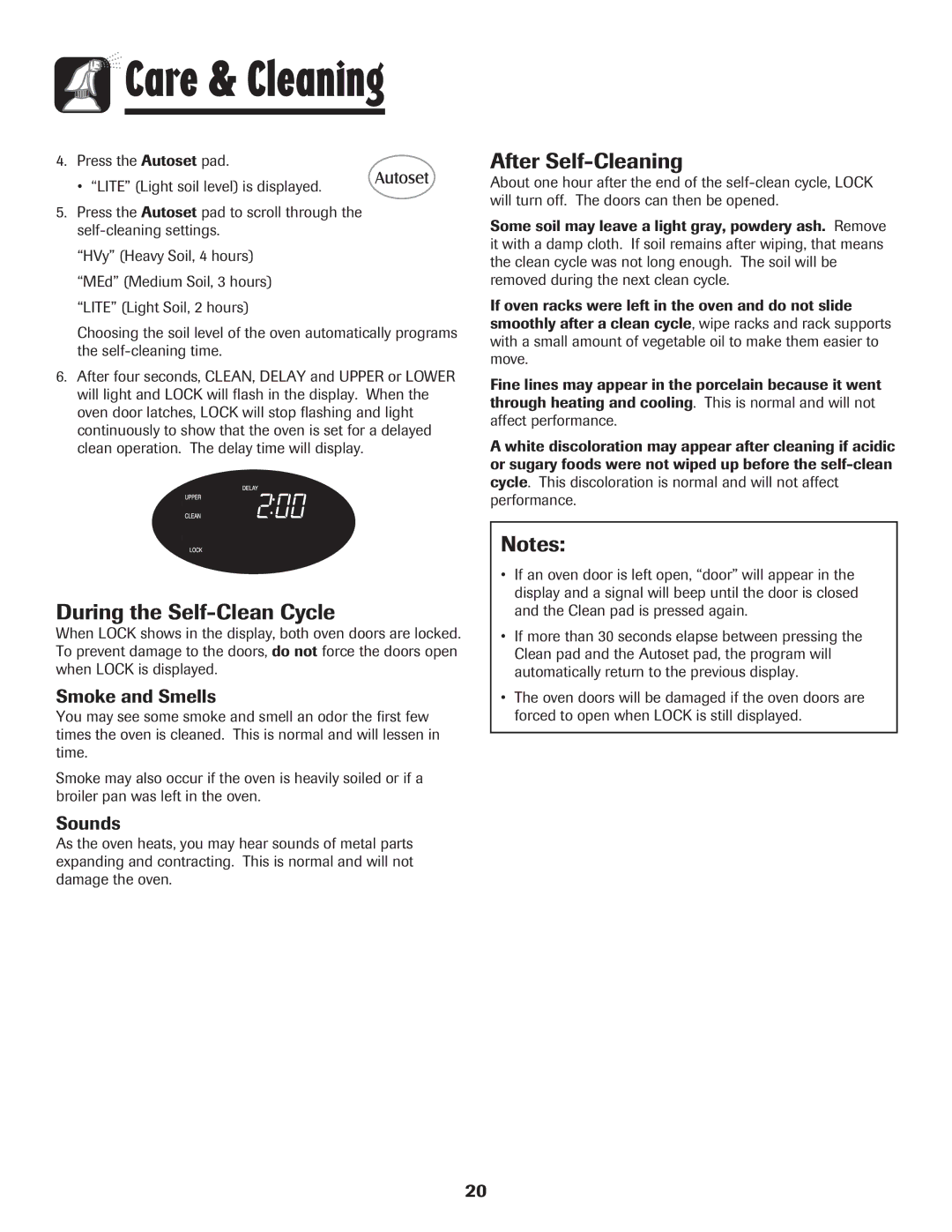 Maytag 850 Series warranty During the Self-Clean Cycle, After Self-Cleaning, Smoke and Smells, Sounds 