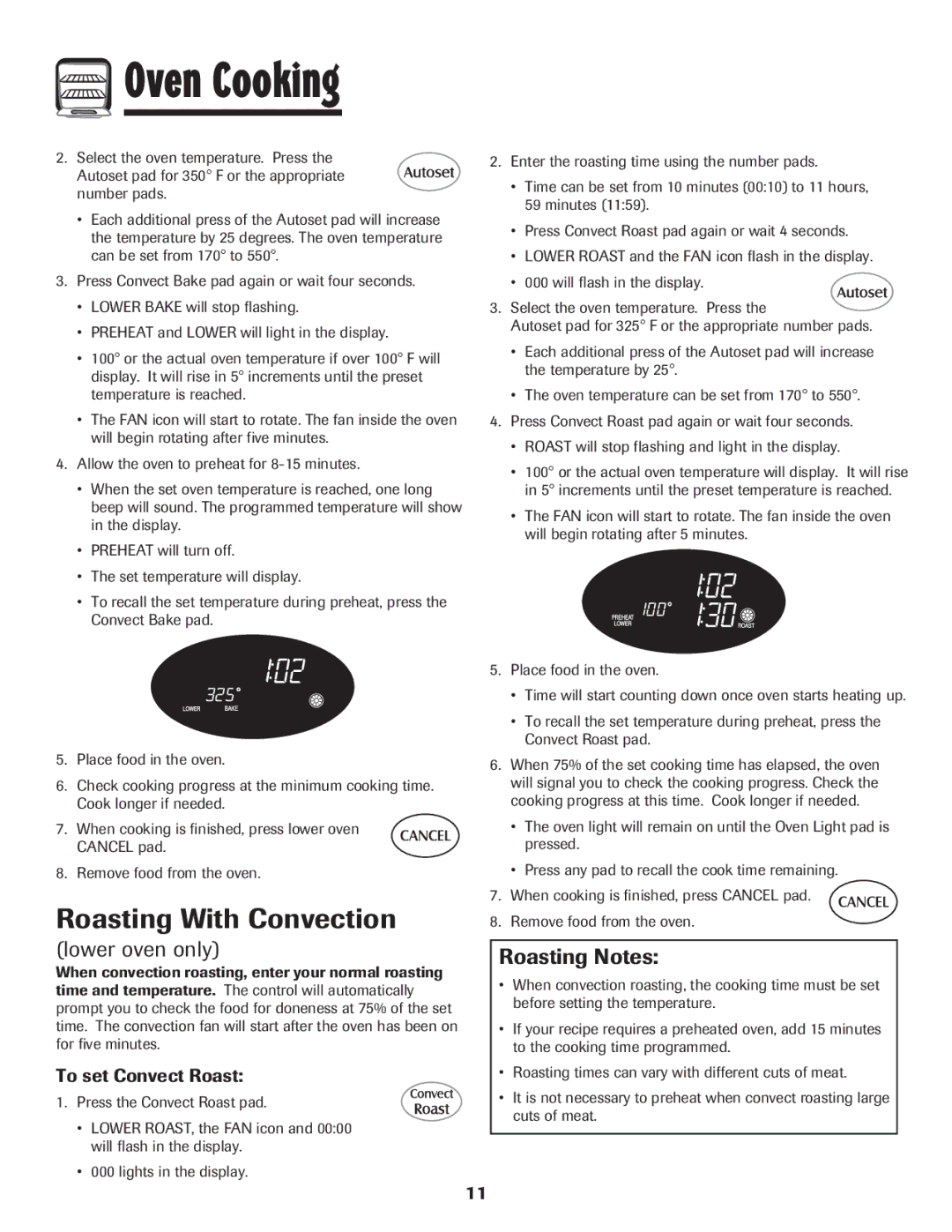 Maytag 850 important safety instructions Roasting With Convection, Roasting Notes, To set Convect Roast 