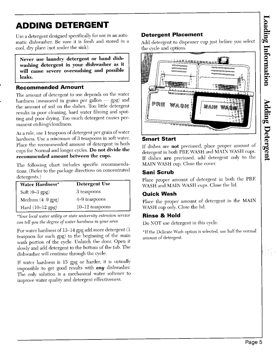 Maytag 9962 warranty Adding Detergent 