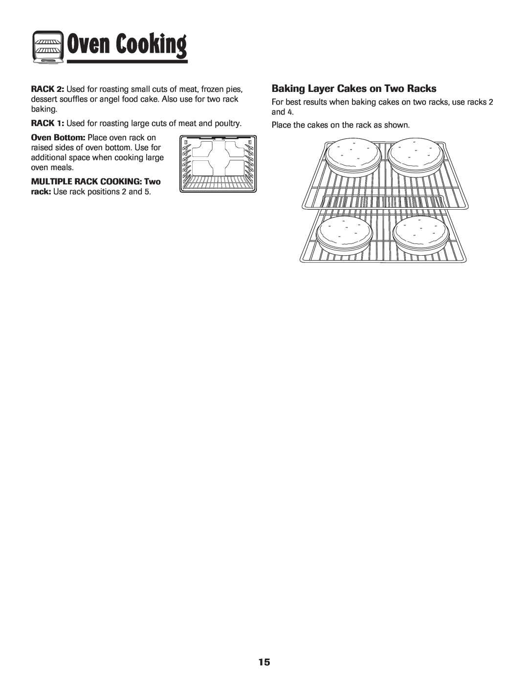 Maytag AGR5735QDB, 8113P450-60, AGR5735QDS, AGR5735QDQ, AGR5735QDW manual Baking Layer Cakes on Two Racks, Oven Cooking 