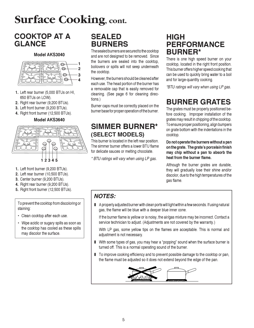 Maytag AKS3040 important safety instructions Surface Cooking 