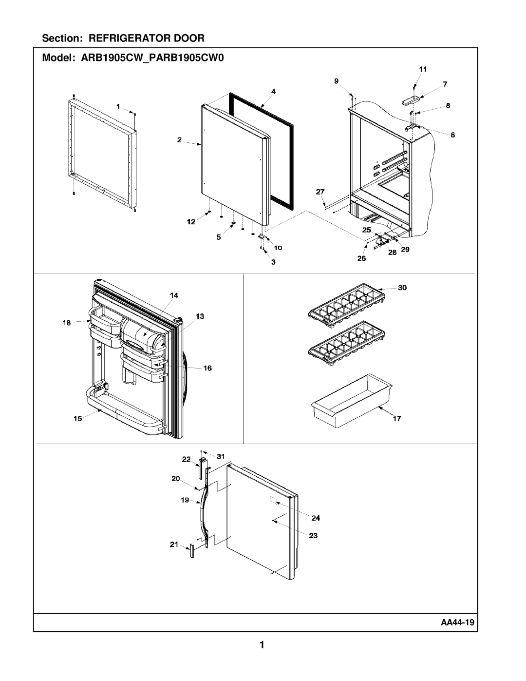 Maytag manual Section Refrigerator Door Model ARB1905CWPARB1905CW0 
