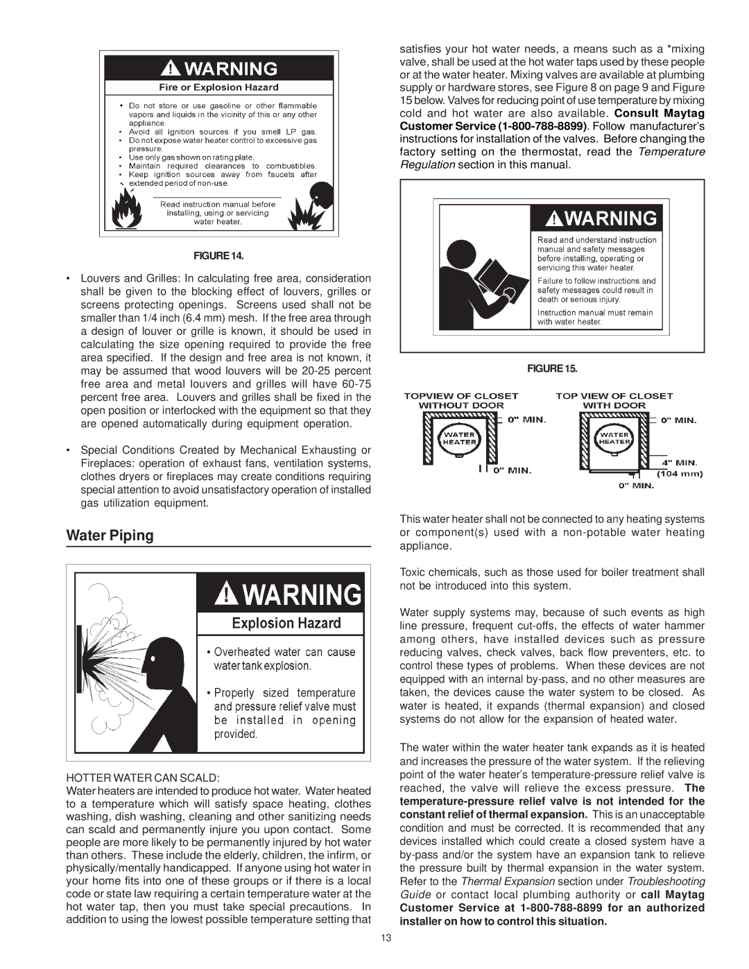 Maytag C3 manual Water Piping 