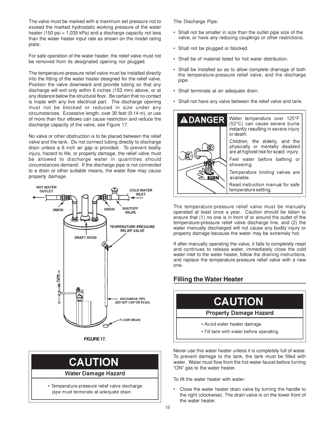 Maytag C3 manual Filling the Water Heater 