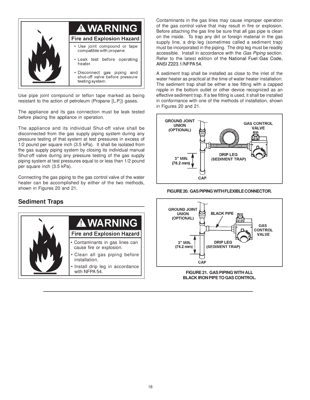 Maytag C3 manual Sediment Traps, GAS Piping with Flexible Connector 