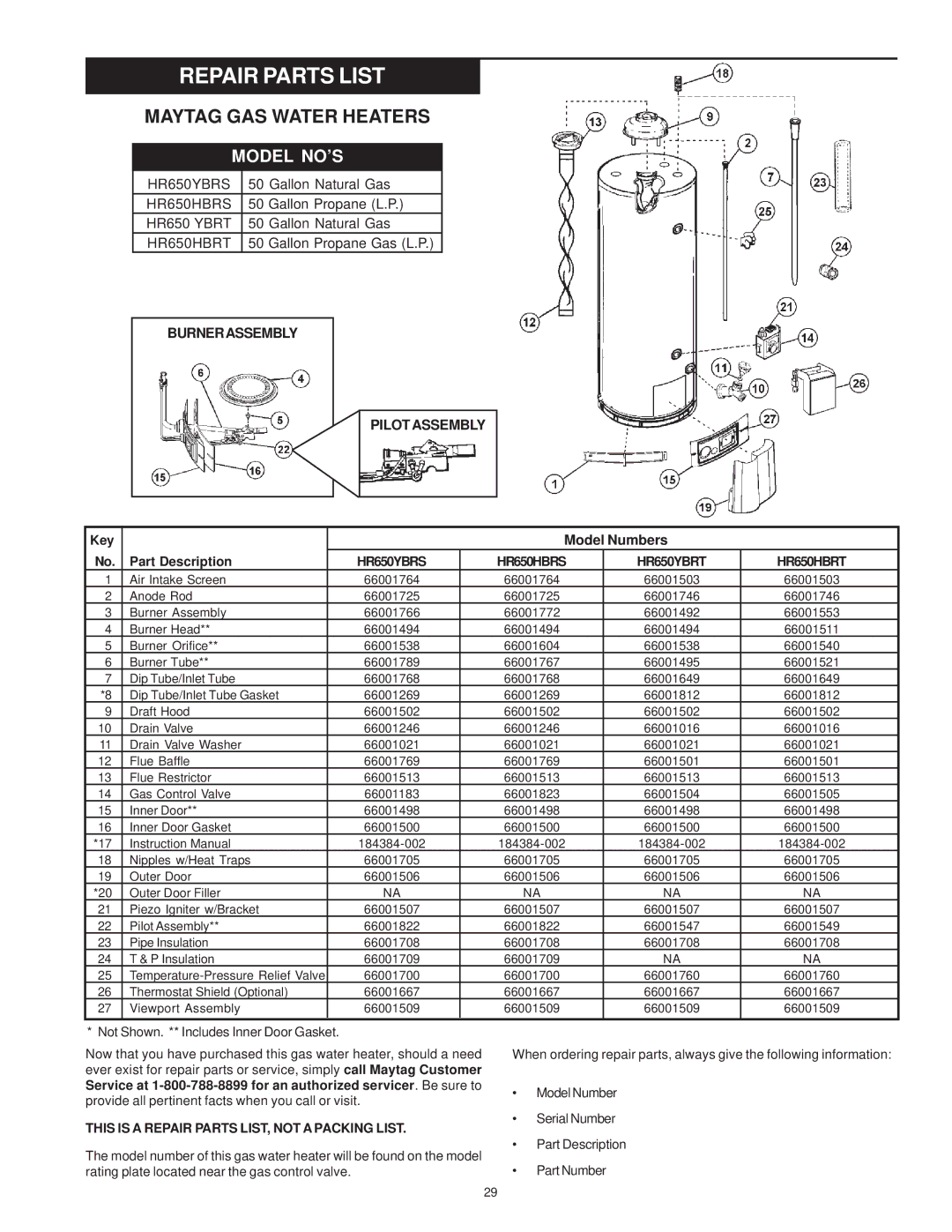 Maytag C3 manual HR650YBRS HR650HBRS HR650YBRT HR650HBRT 