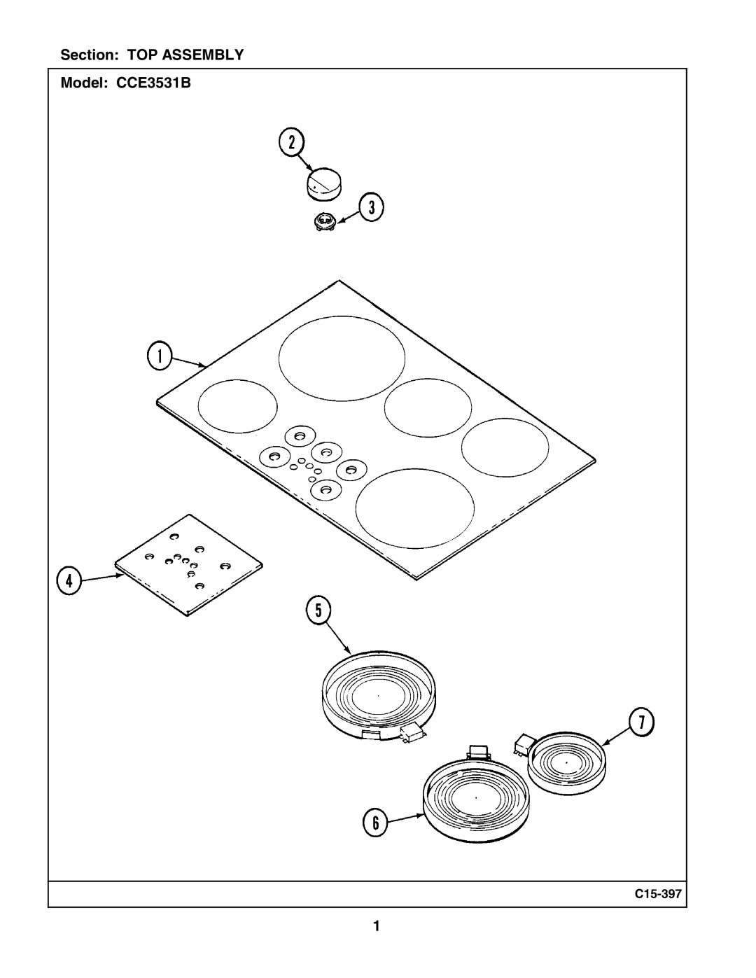 Maytag CC3531B manual Section TOP Assembly Model CCE3531B 