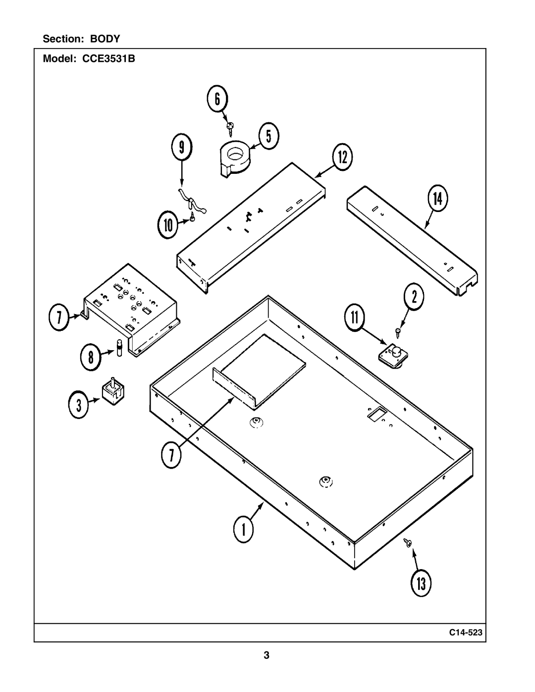 Maytag CC3531B manual Section Body Model CCE3531B 