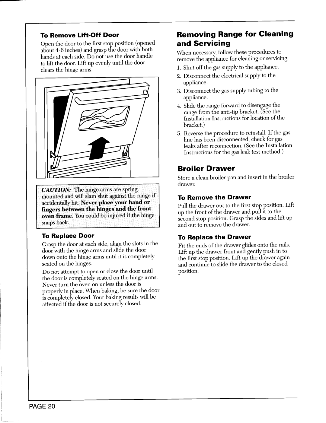 Maytag CRG7500A, CRG7400B, CRG8200B warranty Removing Range for Cleaning, Broiler Drawer 