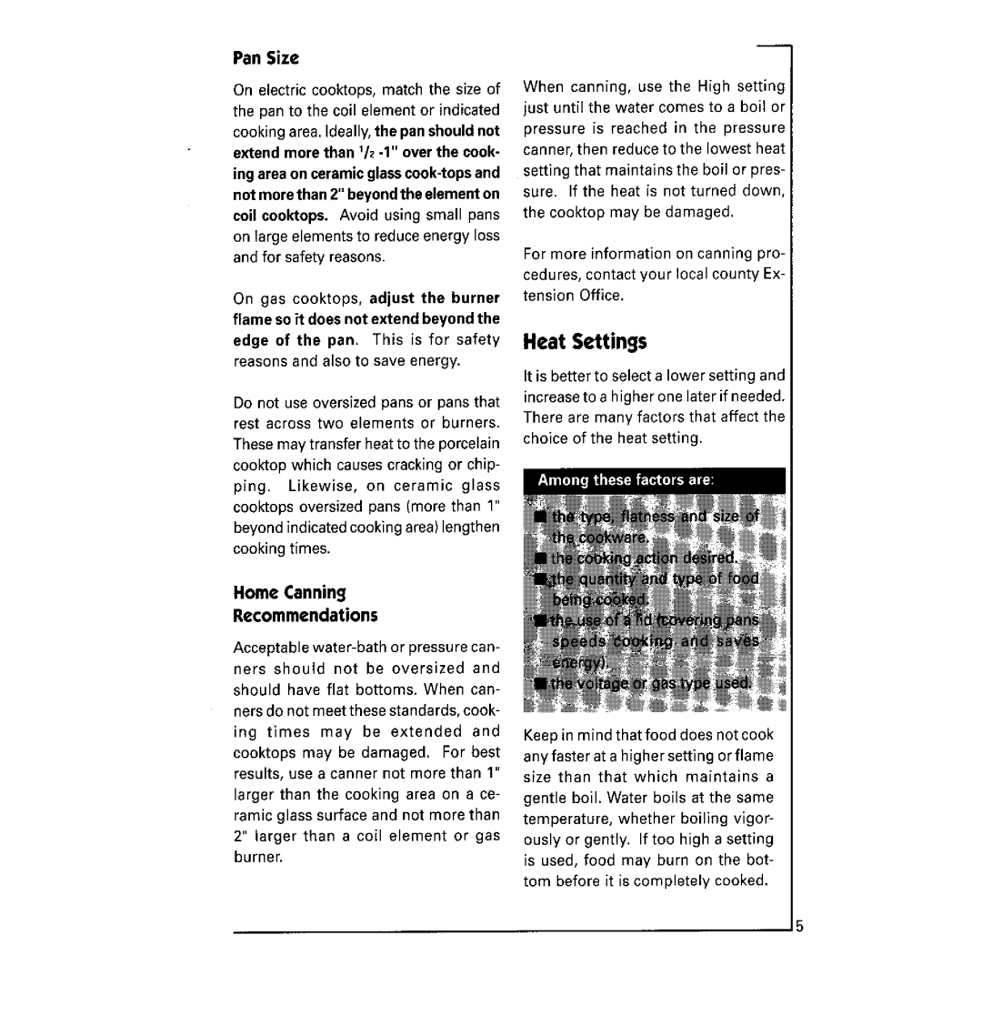 Maytag CRG7500A, CRG7400B, CRG8200B warranty Heat Settings, Recommendations 