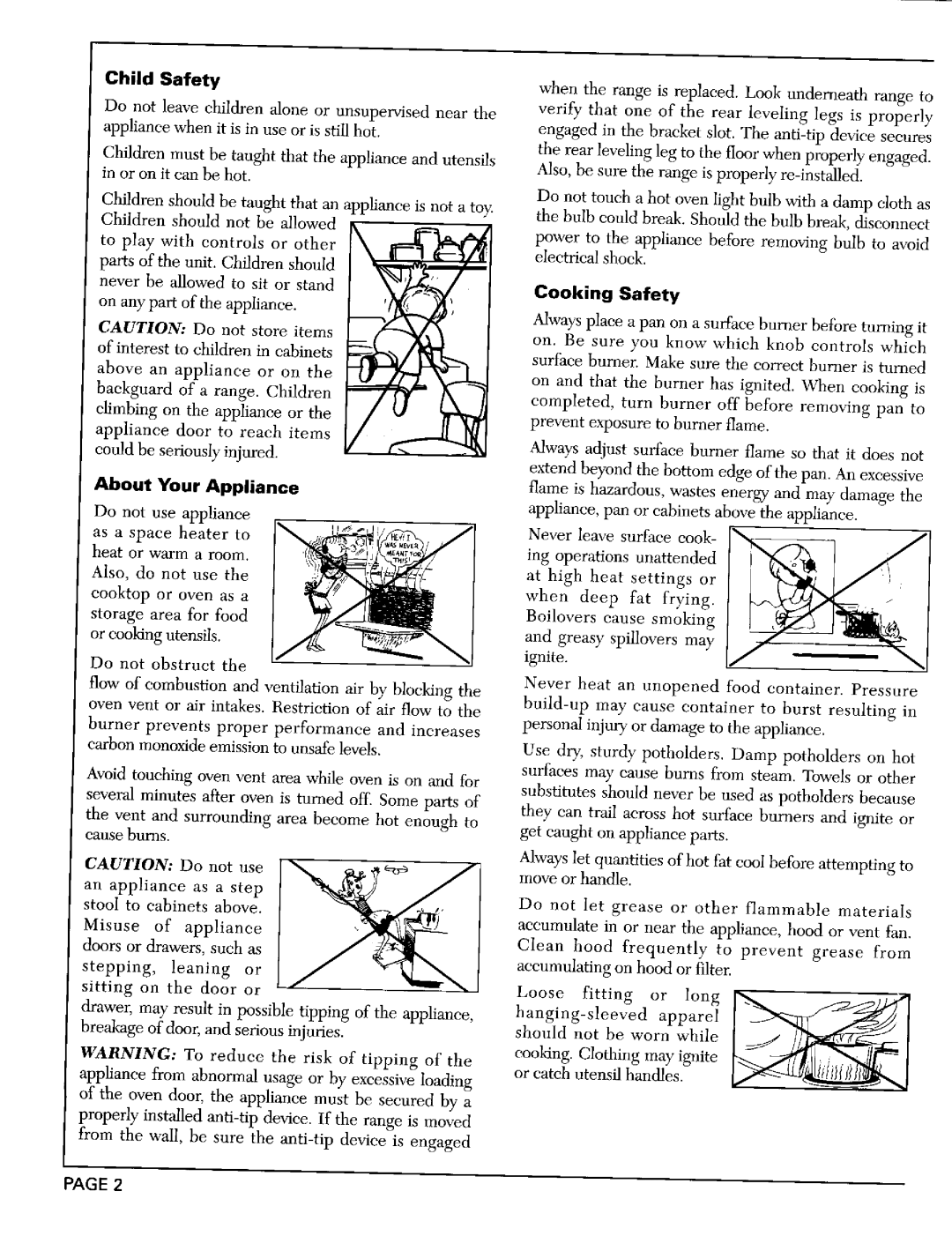 Maytag CRG7500A, CRG7400B, CRG8200B warranty Child Safety, About Your Appliance, Cooking Safety 