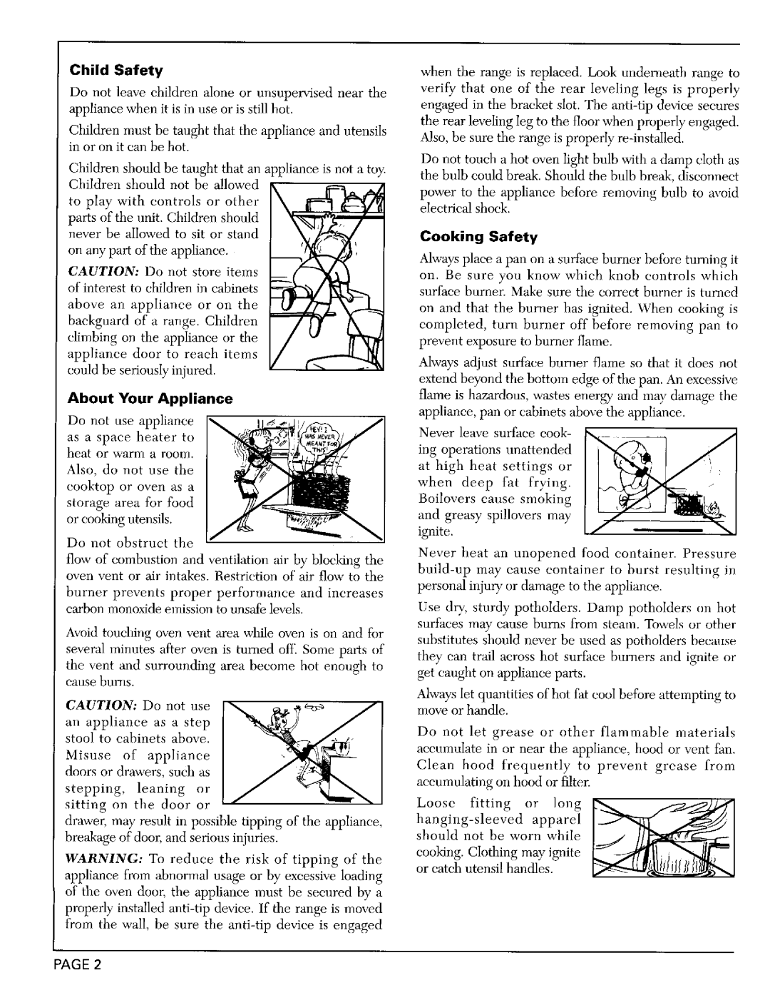 Maytag CHG9800B, CRG7700B, CRG9800C, CRG9700C warranty Child Safety, About Your Appliance, Cooking Safety 