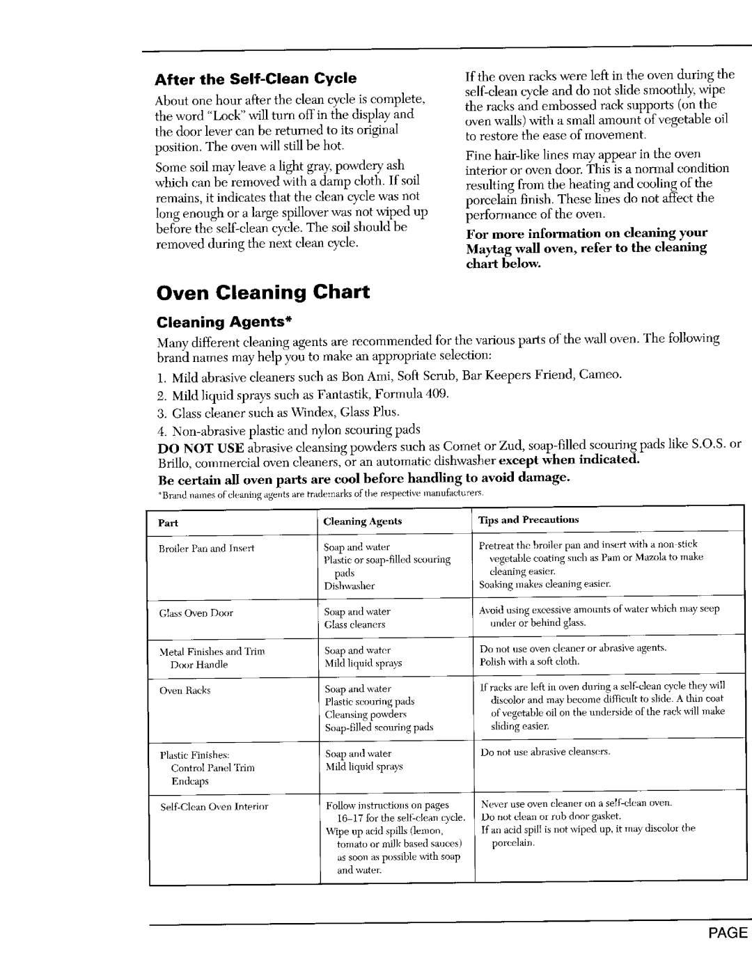 Maytag CWE9030D, CWE9030B important safety instructions After the Self-Clean Cycle, For more information on cleaning your 