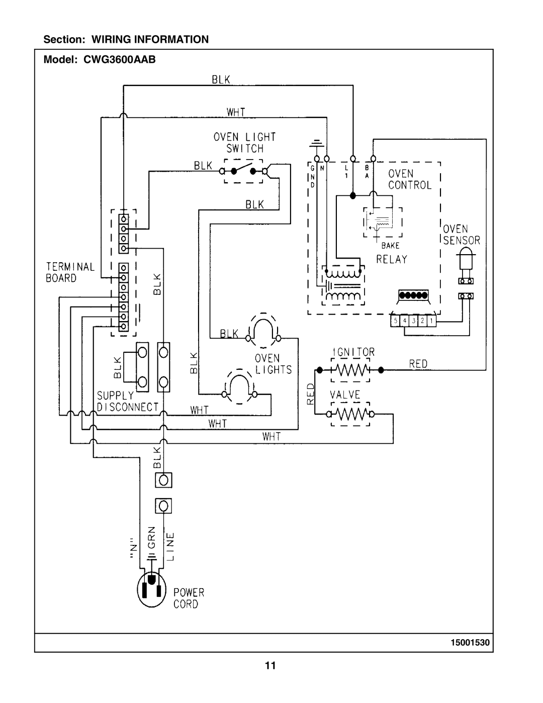 Maytag manual Section Wiring Information Model CWG3600AAB 