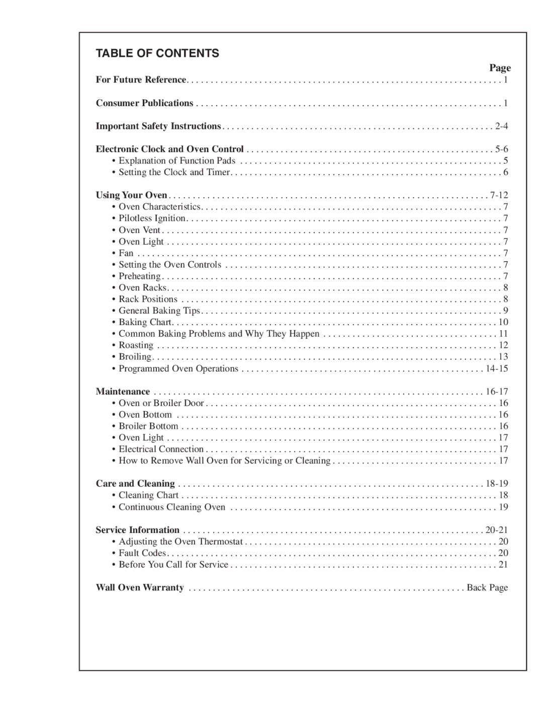 Maytag CWG4600 manual Table of Contents 