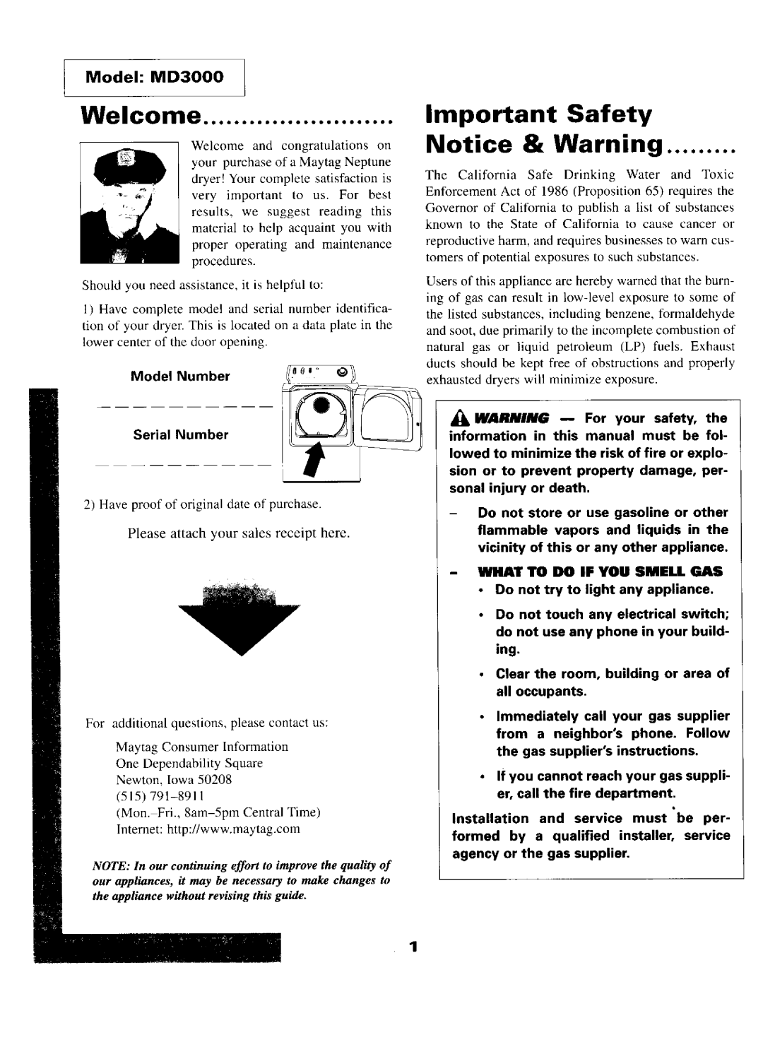 Maytag D-5 manual 