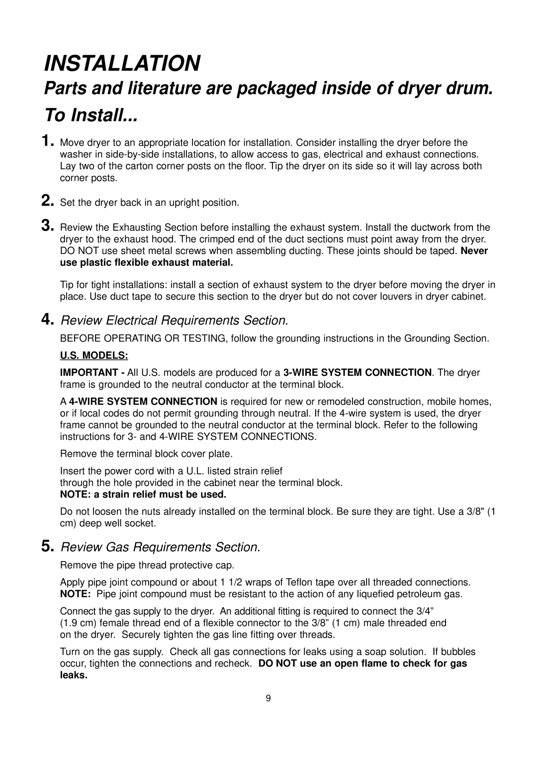 Maytag DC68-02033B-03 installation instructions Installation, Models 