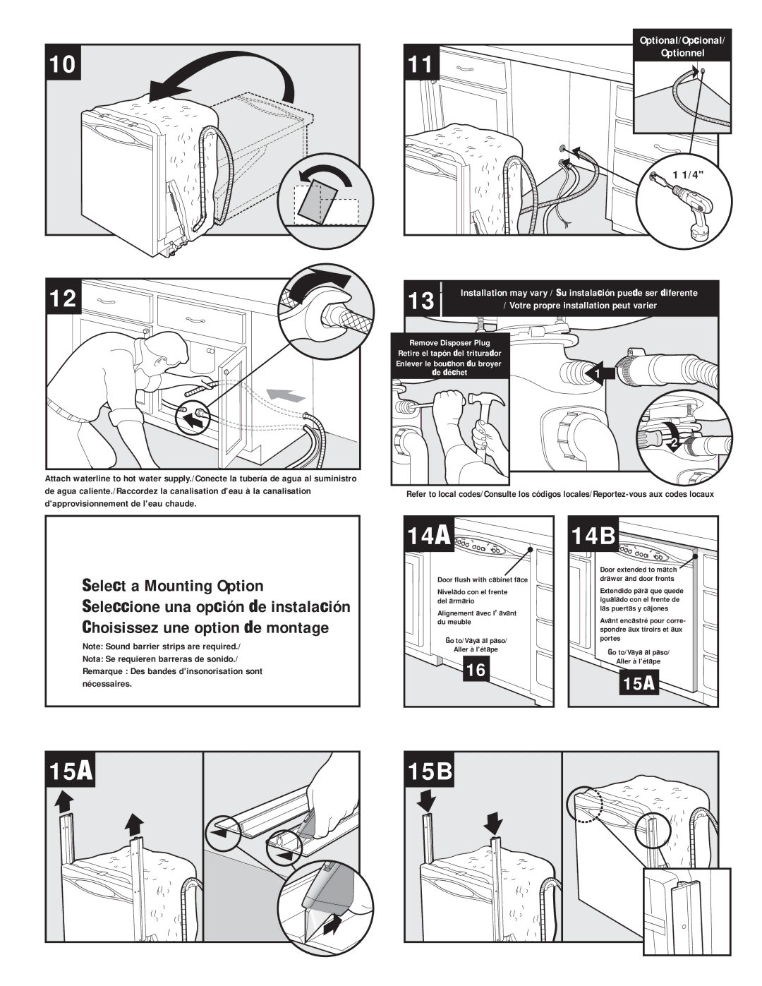 Maytag Dishwasher installation instructions 15A, Select a Mounting Option 