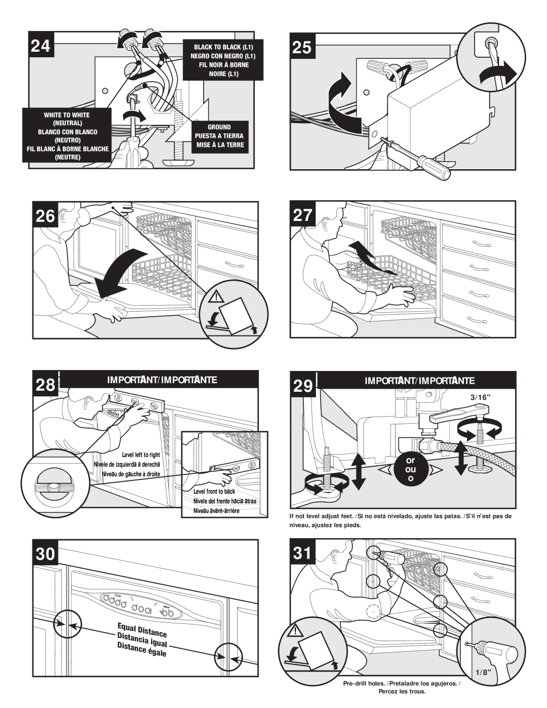 Maytag Dishwasher installation instructions Important/Importante 