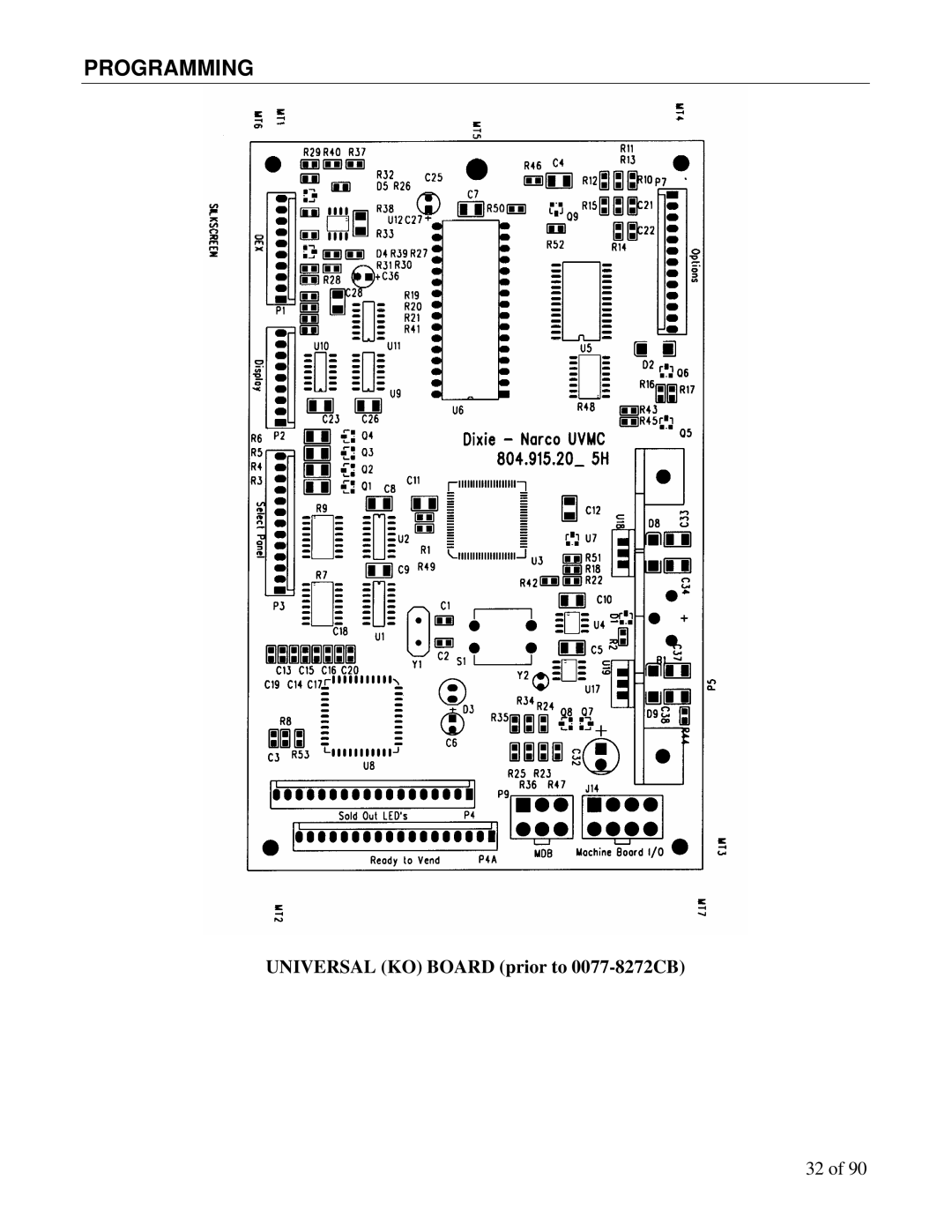 Maytag DN3000, DN5000 manual Universal KO Board prior to 0077-8272CB 