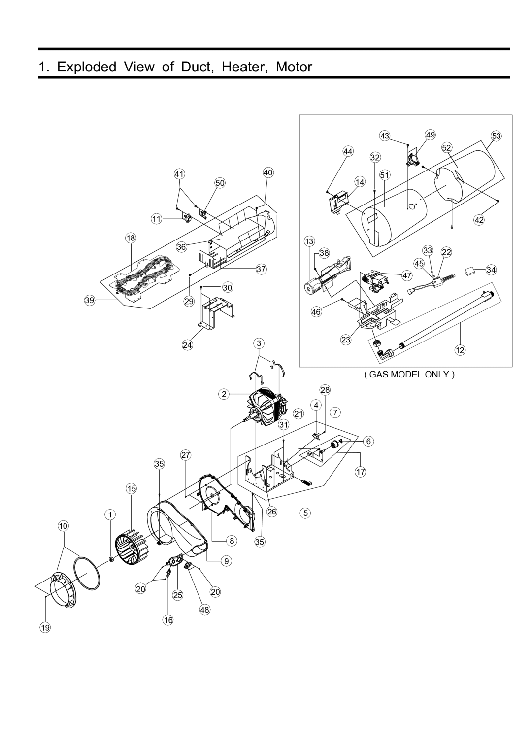 Maytag DV316LG manual Exploded View of Duct, Heater, Motor 