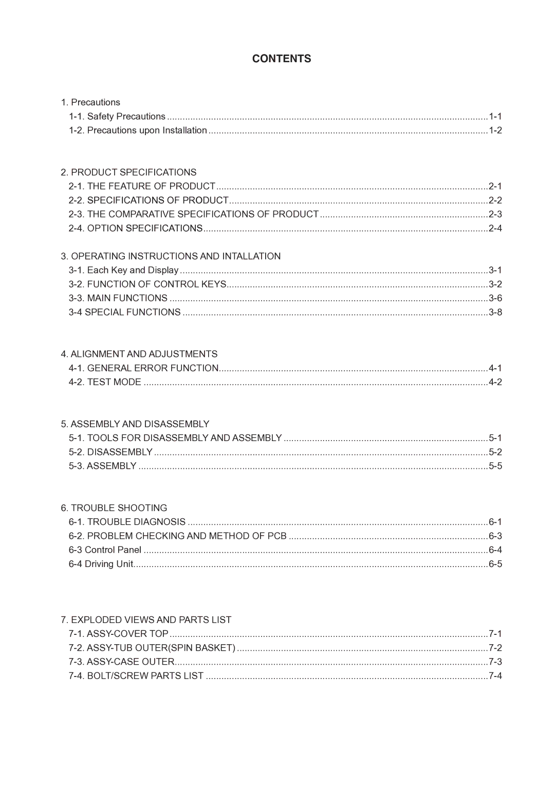 Maytag DV316LG manual Contents 