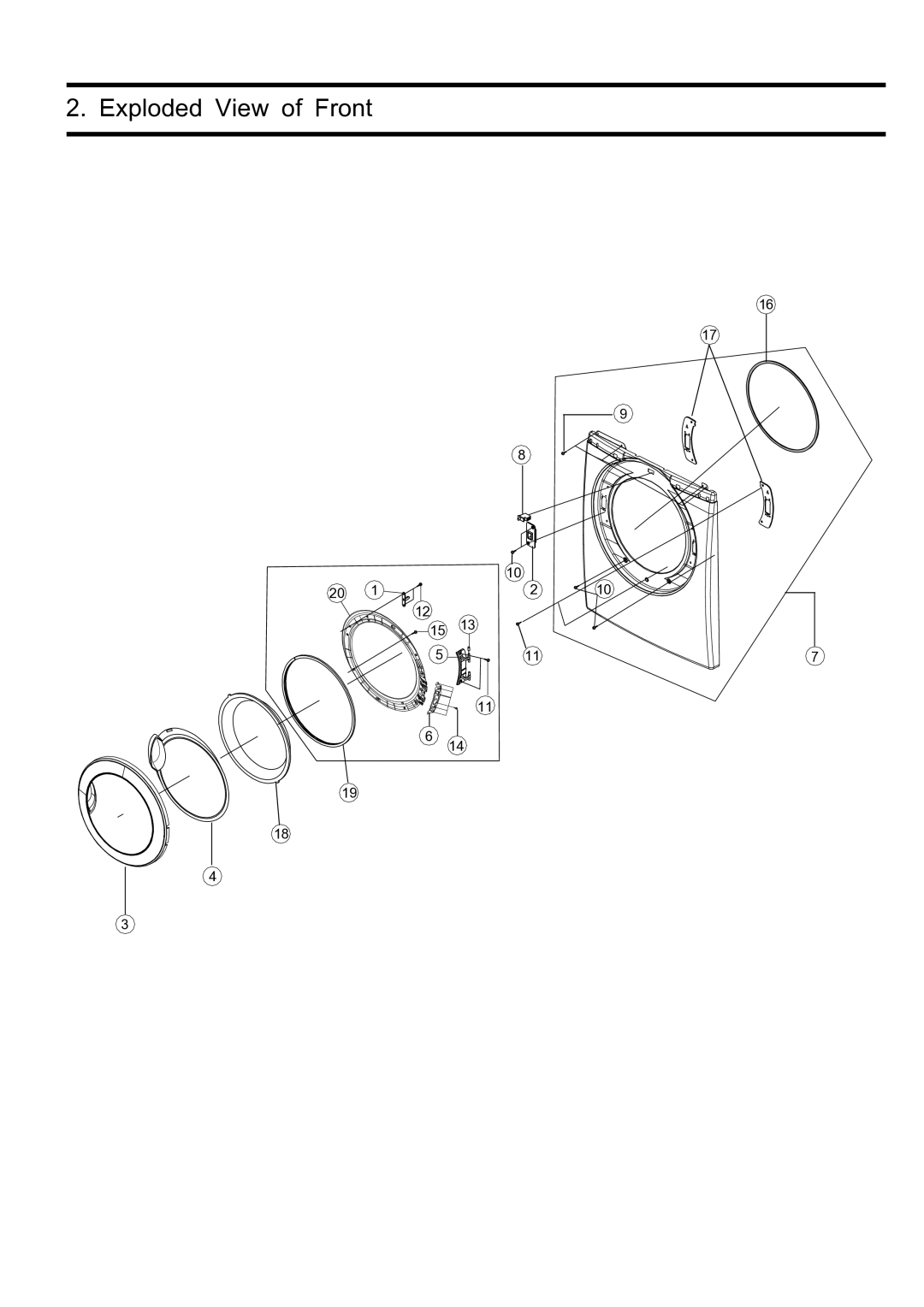 Maytag DV316LG manual Exploded View of Front 