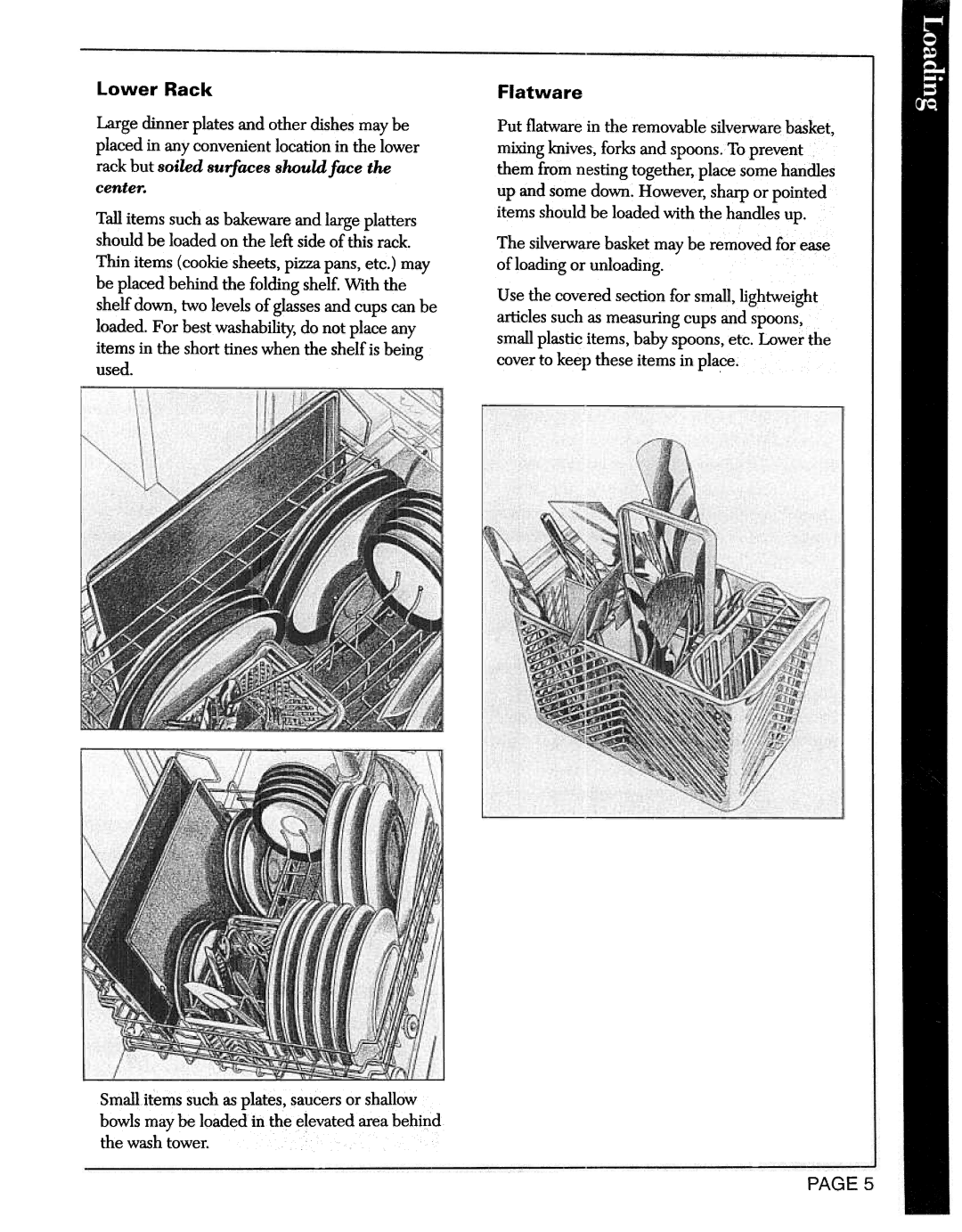 Maytag DWC8330, DWU8330 manual Flatware, Lower Rack 