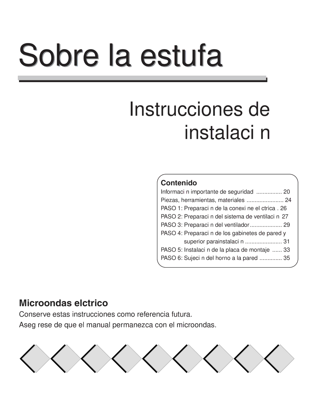 Maytag Electric Microwave installation instructions Microondas eléctrico, Contenido 