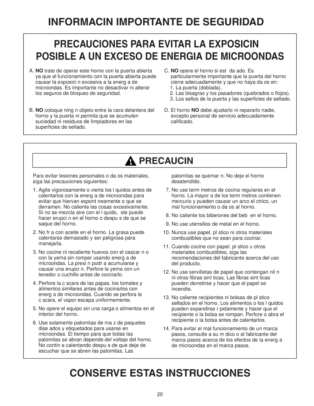 Maytag Electric Microwave installation instructions Conserve Estas Instrucciones 