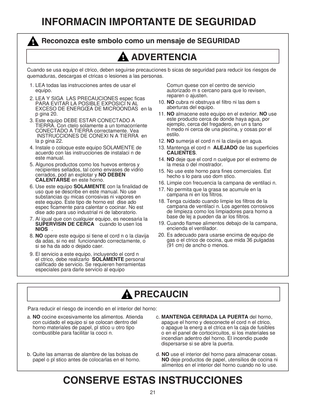 Maytag Electric Microwave Información Importante DE Seguridad, Reconozca este símbolo como un mensaje de Seguridad 