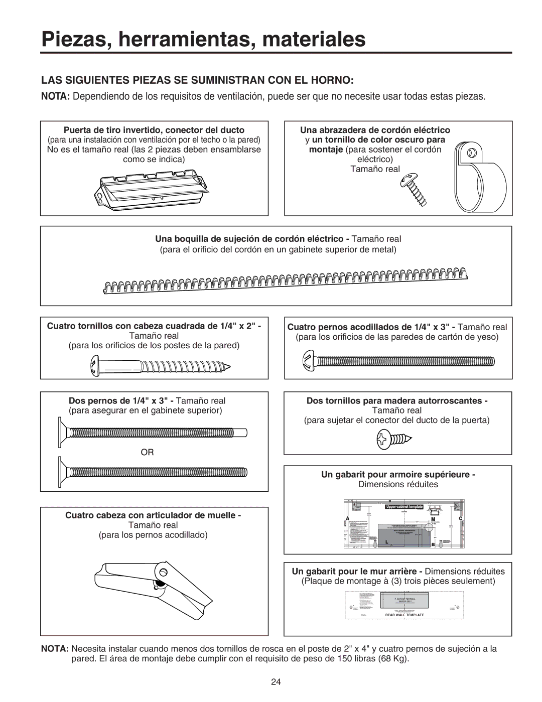 Maytag Electric Microwave Puerta de tiro invertido, conector del ducto, Cuatro pernos acodillados de 1/4 x 3 Tamaño real 