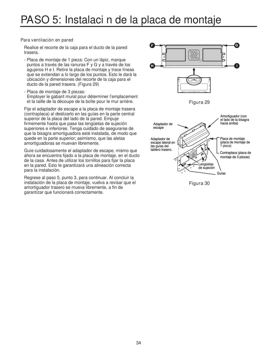 Maytag Electric Microwave installation instructions Para ventilación en pared 