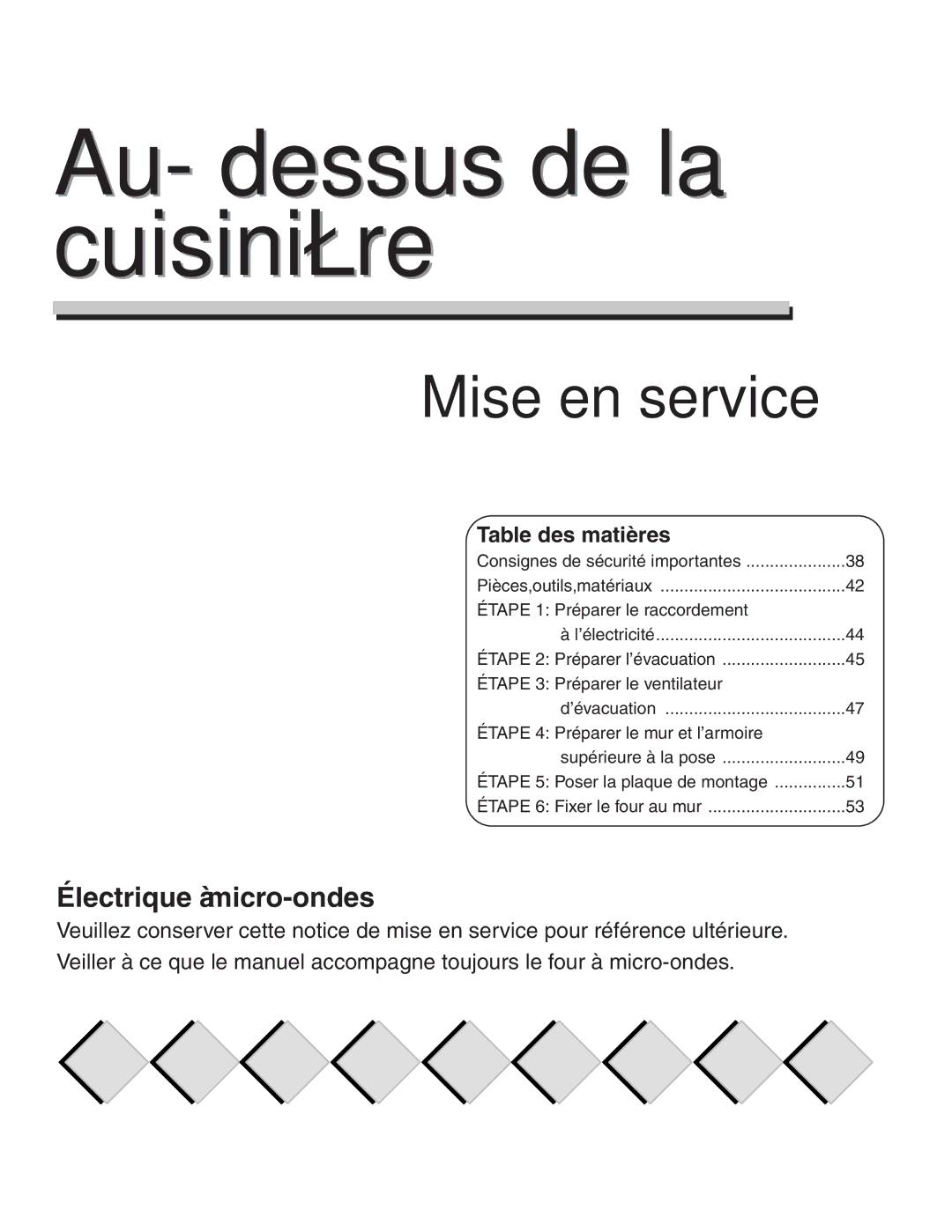 Maytag Electric Microwave installation instructions Électrique à micro-ondes, Table des matières 