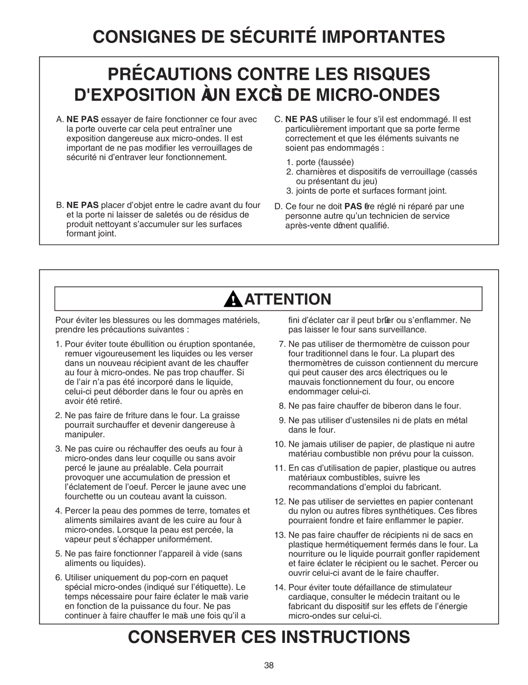 Maytag Electric Microwave installation instructions Conserver CES Instructions 